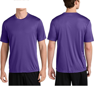 Trending Mens manga corta Active Crew Neck T Shirt - Athletic Running Gym Workout Tee Tops Camiseta de microfibra - Product Image 4