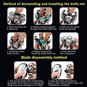 Afeitadora Inalámbrica para Hombre, Kit de Afeitado en Seco y Húmedo, Pantalla LED, Afeitadora Rotatoria para Hombres Calvos, Resistente al Agua IPX7 para Uso Corporal - Product Image 5