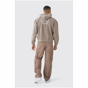 Sudadera con capucha de algodón 100% de gran tamaño para hombre, diseño de hombro caído, bordado 3D de alta calidad, sólido disponible, tallas grandes para - Product Image 2