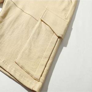 กางเกงขาสั้นเสื้อผ้าผู้ชายแบบเชือกรูดน้ำหนักมากสำหรับฤดูร้อนกางเกงวิ่งจ๊อกกิ้งทรงหลวมกางเกงขาสั้นผ้าฝ้าย100% ออกแบบได้ตามต้องการมีกระเป๋า - Product Image 4