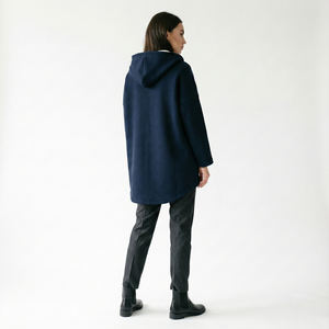 <b>Zippered</b> Solid Autumn <b>Hoodie</b> with Embossed Neoprene Material - Product Image 2