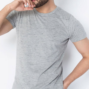 OEM 100% algodón camisas de hombre básico logotipo personalizado impreso liso en blanco manga corta Camiseta serigrafía color sólido claro - Product Image 4