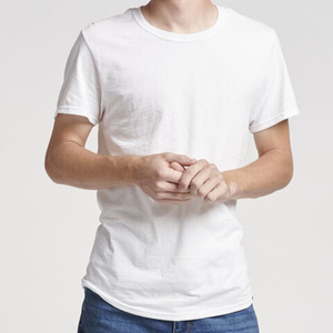 2025 vente en gros 100% coton personnalisé imprimé logo hommes plaine T-Shirt blanc blanc tricoté T-Shirt - Product Image 5