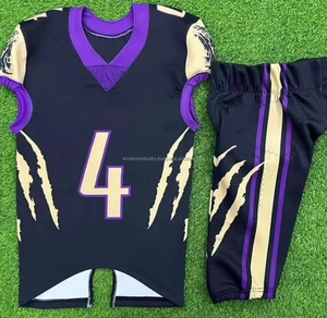 Wholesale <b>Unique</b> Quality Customized American Football Uniform Sublimation Breathable Anti-Bacterial Quick Dry Top New Style - Product Image 1