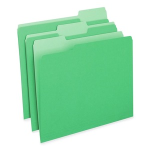 Universal Deluxe Colored Top Tab File Folders 1/3-Cut Tabs <b>Letter</b> Size Green/Light Green (100/<b>Box</b>) Made Paper Include A4 Bag - Product Image 1