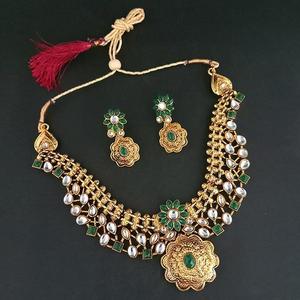 Midas Touch Gold Plated Kundan <b>Fine</b> <b>Jewelry</b> <b>Set</b> 1112214 Necklace and Earrings Combo - Product Image 1