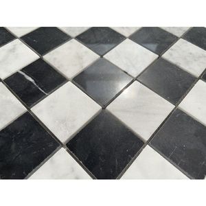 Carreaux de marbre noir Carrara White Nero Marquina de taille personnalisée, carreaux de marbre blanc noir décor à la maison, carreau de marbre blanc noir - Product Image 4