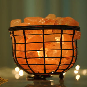 Offre Spéciale tailles personnalisées tige de fer panier lampes avec morceaux de sel bol Style amour décorations meilleur prix artisanat naturel - Product Image 3