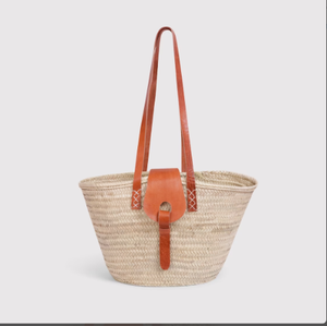 Créations Artisanales : Magnifique Panier de Marché Français en Paille Marocaine - Product Image 1