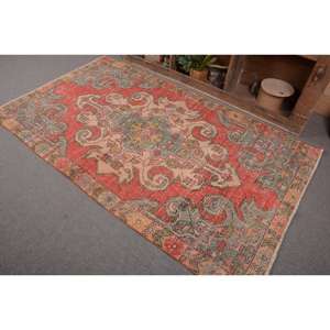พรมวินเทจขนาด 4.3x7.2 ฟุต ลายสัตว์สีแดง พรมตุรกี - Product Image 2