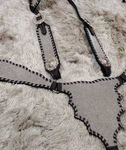 Premium Western Horse Tack Set De Luxe Strass En Cuir Headstall Poitrine Collier Bride Corde Personnalisé Haute Qualité Équitation - Product Image 4