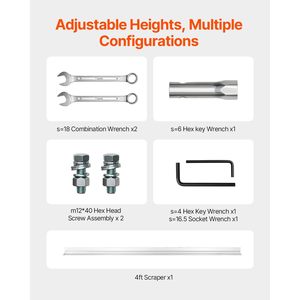 Ensemble de barres droites en aluminium de 4 pieds haute durabilité pour vibrateurs à béton, avec poignées réglables pour le finissage du béton et du ciment - Product Image 4