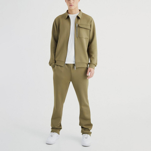 Ropa de calle con logotipo personalizado, conjunto de chándales y pantalones de chándal con cremallera, conjunto de fabricante, chándal deportivo para hombre en blanco de talla normal - Product Image 1