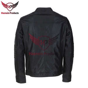 แจ็กเก็ตนักขี่จักรยานหนังสีดำของผู้ชายมีสไตล์และทนทานแจ็กเก็ตมอเตอร์ไซค์สำหรับฤดูหนาวส่งตรง - Product Image 2