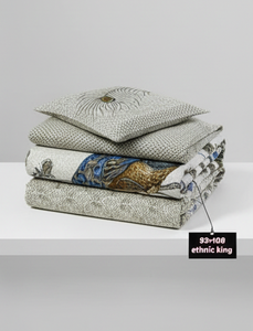 Premium <b>King</b> <b>Size</b> 100% Cotton <b>Bed</b> <b>Sheet</b> 93x108 Nonwoven Wrinkle Resistant Moisture-Absorbent Brown Traditional Block Stripes - Product Image 4