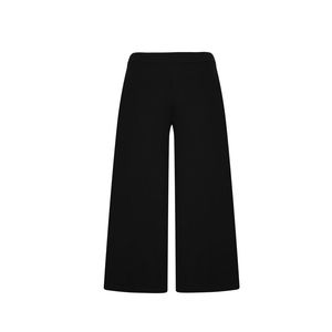 Black A-Line Knitted <b>Skirt</b> with <b>Elasticated</b> Back Waist Breathable Striped Print - Product Image 1