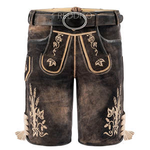 Mejor diseño de cuero genuino Hombres Pantalones cortos bávaros de moda OEM Fabricante Nueva tendencia High Street Style para adultos - Product Image 1