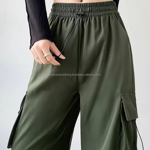 Pantalones personalizados de Punto ligero para mujer, pantalones Cargo de alta moda Y2K, ropa informal de pana de punto de cintura media para mujer - Product Image 4