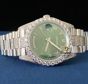 Reloj Moissanite Iced Out para hombre, corte redondo, VVS D, diamantes incoloros, esfera de cristal, ventana, mejora el estilo Hip Hop - Product Image 3