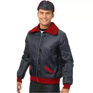 Veste Vintage d'université d'hiver pour hommes avec broderie de laine pour hommes dernière conception OEM de bombardier en toile - Product Image 5
