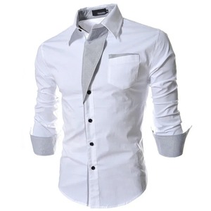 Top tendance hommes à séchage rapide 100% coton biologique chemises conception personnalisée col montant imprimé motif respirant décontracté hauts - Product Image 3