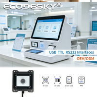 Module de lecture de codes-barres EMT6652MRF, lecteur RFID 13,56 MHz, scanner de codes QR intégré avec verre trempé, interface USB, en stock