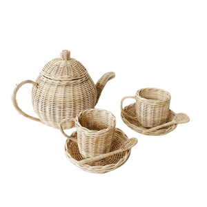 MINI <b>Tea</b> <b>Set</b> Rattan Kitchen <b>Toys</b> Educational Kids Baby <b>Toys</b> for Kid Girl Boy Children Newborn Gift <b>Set</b> Christmas Birthday Gifts - Product Image 1