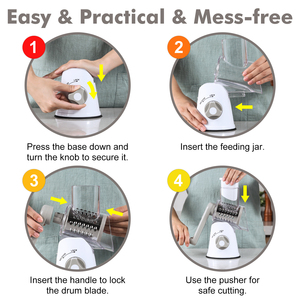 Râpe à fromage rotative de luxe TEXLERA, trancheuse à pommes de terre, coupe-fruits et légumes, râpe à aliments, plastique écologique pour un usage cadeau - Product Image 5