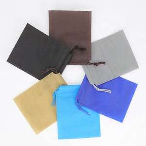 Non-woven Fabric Shopping <b>Bag</b> with Drawstring Closure Customizable Size & Handle - Product Image 1