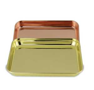 Copper Plated Customizable Serving <b>Tray</b> with Handle Round Simple Design Hammered Style for Home & Restaurant Use - Product Image 5