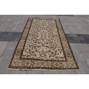 Alfombra tradicional de lana marrón Beige de 4,5x8 pies, diseño clásico de retazos turcos, sala de estar de látex para respaldo, dormitorio, pasillo, rectángulo - Product Image 1