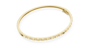 Round Cut DEF VVS Lab Grown Diamond Block link Bangle <b>Bracelet</b> 14K Solid Gold CVD HPHT Diamond Custom OEM Wholesale Fine Jewelry - Product Image 5