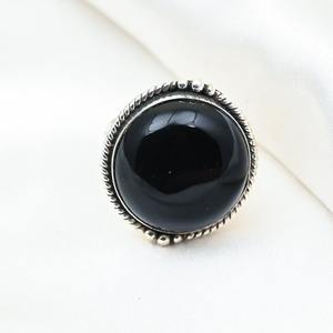 Anillo de piedras preciosas de ónix negro de Plata de Ley 925, joyería hecha a mano, anillo de estilo bohemio de plata, joyería para mujer, regalo de boda para esposa - Product Image 5