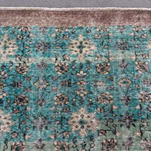 Alfombra Vintage de 3.5x6.5 pies, Alfombra Turca Azul Ikat de Lana - Product Image 4