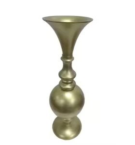 Modern Squat Bronze <b>Vase</b> Metal <b>Vase</b> Bronze Finish - Product Image 3