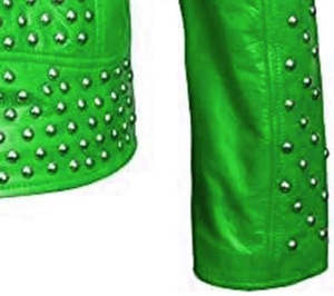 Chaqueta de Cuero Genuino Personalizada, Ecológica, Impermeable, Estilo Formal de Primavera, Estilo Urbano, Color Verde, Hecha a Mano para Hombre - Product Image 6