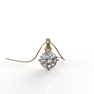 Ishi Diamonds Elegante colgante solitario de 1,50 quilates de oro de 18K con diamante cultivado en laboratorio - Product Image 5