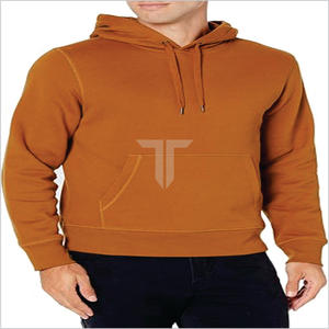 Sweat à capuche zippé pour homme, manches longues, en molleton polyester/coton, couleur unie, écologique, teinture unie, collection automne – Meilleures ventes - Product Image 1