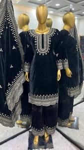 Collection exclusive de vêtements de fête de créateur de Tennecy Top à broderie lourde-Sharara Dupatta Indian Pakistanais Séquence Work - Product Image 3