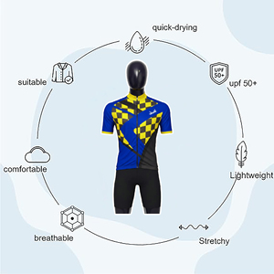 Vêtements de cyclisme d'été en gros pour hommes, taille plus, respirants, confortables, ensembles de maillots de vélo, colorés, de haute qualité, 100% - Product Image 2