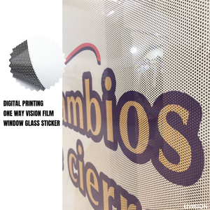 Autocollant de fenêtre à vision unidirectionnelle imprimé numériquement |   Film décoratif en PVC perforé pour verre - Product Image 2