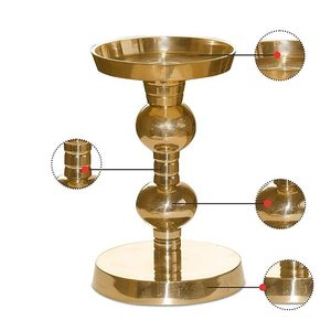 Portavelas de fundición pesada dorada, portavelas de lujo chapado en oro de alta calidad, candelabro de moda hecho a mano - Product Image 6