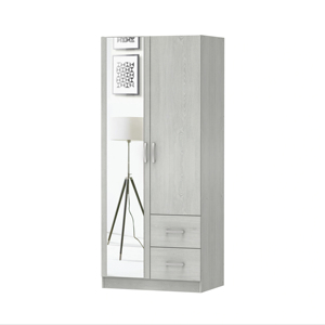 Thiết Kế Hiện Đại Phòng Ngủ Tủ Quần Áo Tủ Quần Áo 2 Cửa 2 Ngăn Kéo Gương Đồ Nội Thất Bằng Gỗ Cho Nhà Phòng Tập Thể Dục Hội Thảo Cho Căn Hộ Sử Dụng - Product Image 3