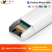 YTOPTO/OEM ERC 10G SFP+ SMF Modul Optik 3KM/10KM/40KM/60KM/80KM Kompatibel dengan Mikrotik Cisco Dell H3C, Bersertifikasi CE FCC ROHS