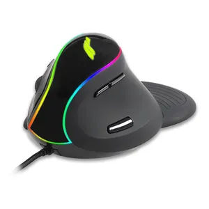 Vertical Mouse Ergonomic Rechargeable 2.4G+Bluetooth Gaming Wired Mouse For Pc Laptop RGB Backlight