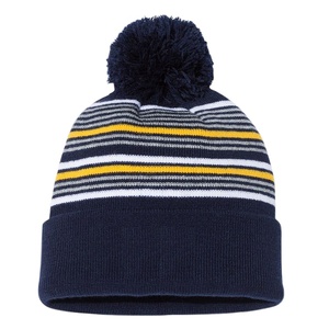 2025 saisonnier 3D brodé coloré équipe sportive bonnets tricotés 100% coton avec pompon et nœud imprimé Style d'hiver - Product Image 6