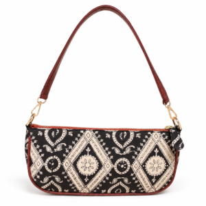 Sac à bandoulière à imprimé floral avec sangle marron amovible et rabat avant pour femme - Product Image 1