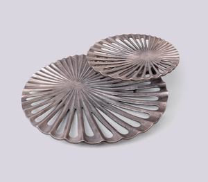 Bol décoratif en verre élégant avec support en métal feuille d'or antique, plateau de centre de table de luxe - Product Image 2