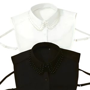 Pearl Detachable Collar <b>White</b> or Black with Beaded Decoration Sorority Apparel Accessory Layering Fashion Women Shirt <b>Top</b> - Product Image 1