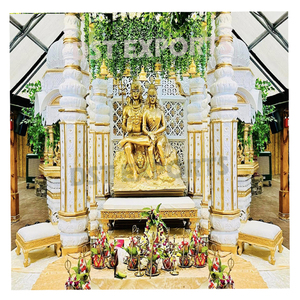 Mariage hindou traditionnel Mandap ouvert avec Shiva Parvati scène de mariage royale hindoue avec Shiva Parvati scène de mariage ouverte Mandap - Product Image 1